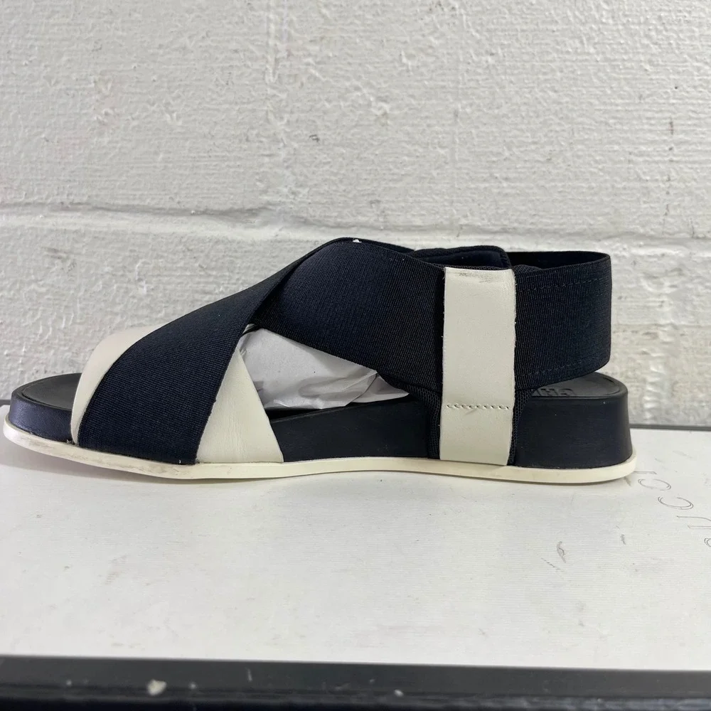 Camper‎ Atonik Sandal Black White Leather Criss Cross Women's Size 36 EU/6 US